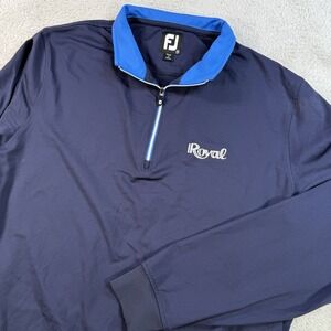 FootJoy Pullover Mens Medium Navy 1/4 Zip Performance Stretch Nylon Golf Active